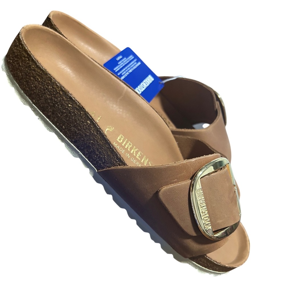 Birkenstock Madrid Big Buckle Cognac Oiled Leather Sandals 1006525 Womens 10 - Picture 6 of 9